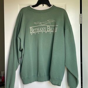 Green Bethany Beach Dolphin Oversized Crewneck